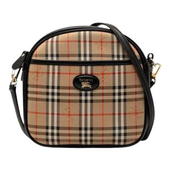 Burberry Pre-owned Cross Body Bags, female, Brown, Size: ONE SIZE Pre-owned Haymarket Check Crossbody Bag