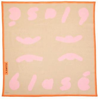 Clare Vivier Blase Eyes Cotton Scarf in Khaki at Nordstrom