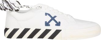 Off-white Low Vulcanized Eco Canvas Sneakers - White Navy Blue