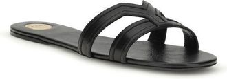 Saint Laurent Womens Black Calf Leather Bos Taurus Sandals