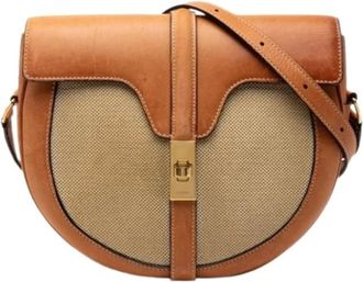 Celine Pre-owned Cross Body Bags, female, Beige, Size: ONE SIZE Pre-owned Canvas Shoulder Bag