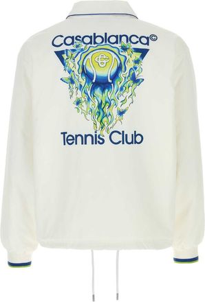 Casablanca Mens Coach Jacket White Polyester