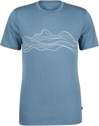 Stoic Merino155 LaholmSt. Print T-Shirt Lines Merinoshirt f&uuml;r Herren | blau