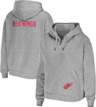 WEAR by Erin Andrews Womens WEAR by Erin Andrews Heather Gray Detroit Red Wings Full-Zip Hoodie at Nordstrom, Size Large