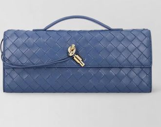 Bottega Veneta andiamo leather clutch structured top handle