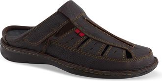 Andrea Mens Leather Clogs Dark