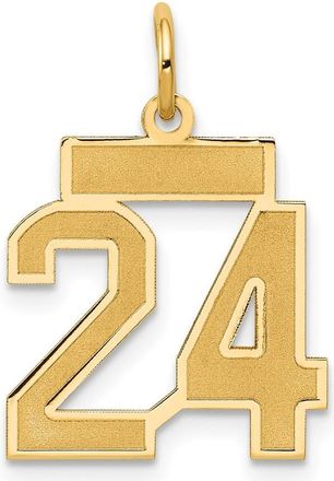 Diamond2Deal 14k Yellow Gold Small Satin Number Charm Pendant