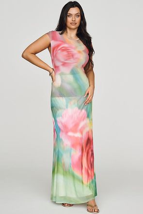 AFRM Plus Tegan Power Mesh Maxi Skirt