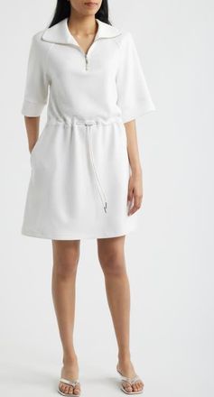Bernardo Quarter Zip Scuba Knit Dress in Bright White at Nordstrom, Size X-Large