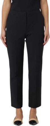 Emporio Armani Zwarte Rechte Broek - Dames - Straight fit broeken - Zwart - M - Broeken