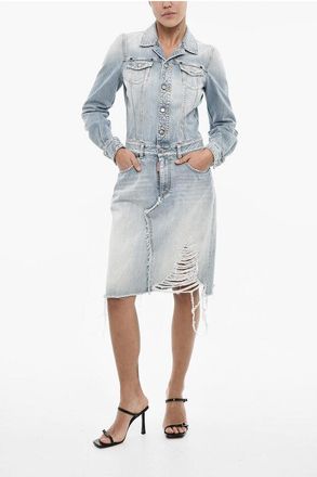 Dsquared2 Vintage Effect Denim Shirt Dress size 40