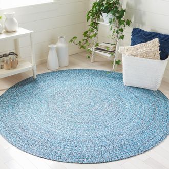 Safavieh Braided Flat Weave Area Rug, Blue / Black Country Floral Style Easy Care