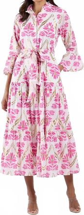 Jude Connally Roxie Midi Dress In Gilded Flora White Gold