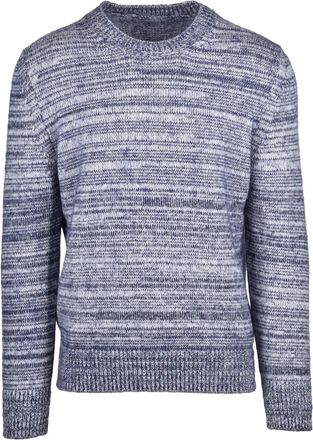 Dondup Crew Neck Sweater - Blue Wool Mohair Cotton