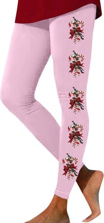Generic Christmas Leggings for Women UK Funny Xmas Tree Reindeer Wine Glass Snowflake Printed Trendy Holiday Yoga Pants Skinny High Waist Sports Tights Ladies