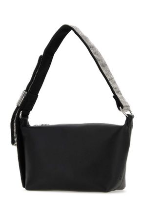 Kara Womens Black Nappa Leather Shoulder Bag Blackwhite Borse A Mano