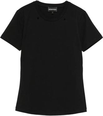 Emporio Armani Womens Short Sleeve T-shirt - Black Cotton - Size X-Small