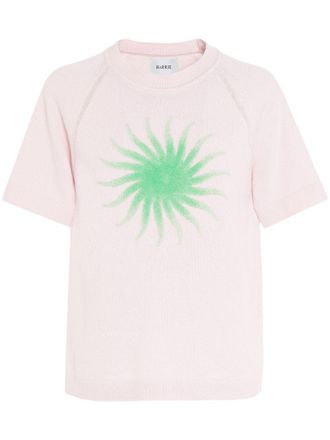 Barrie intarsia-knit cashmere knitted top - Pink