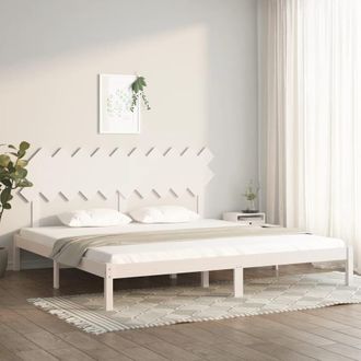 vidaXL Estructura De Cama Madera Maciza Blanco 200x200 Cm Vidaxl