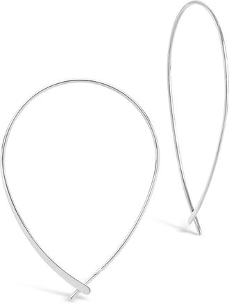 Sterling Forever Delicate Threader Hoop Earrings-Gold