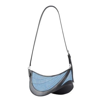 MUGLER Shoulder Bags, female, Blue, Size: ONE SIZE Denim Spiral Curve 01 Shoulder Bag