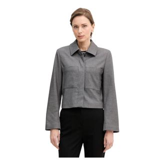 Benetton Cropped Jacket - Dames - Zomerjassen - Grijs - XS - Wol - Jassen