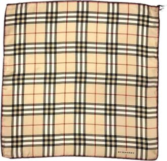 Burberry Pre-owned Scarves, female, Beige, Size: ONE SIZE Pre-owned Silk Scarf