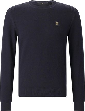 Belstaff Rondgebreide kleding - Heren - Ronde hals truien - Blauw - XL - Katoen - Truien & Vesten