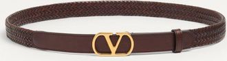Valentino Garavani Cintura VLogo Signature In Vitello Intrecciato 25 Mm Uomo MARRONE 085