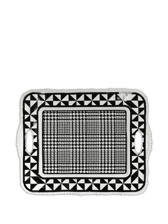 Baci Milano houndstooth-pattern tray - unisex - Fabric - One Size - White