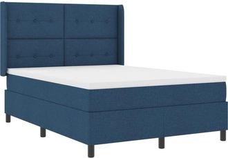 vidaXL Box Spring Bed with Mattress Blue 140 x 190 cm Fabric vidaXL