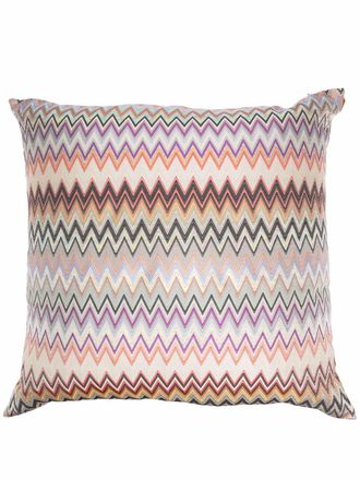 Missoni Home William zig-zag patterned cushion - unisex - Feather Down/Silk/Cotton/Acetate/Polyester - OS - Neutrals