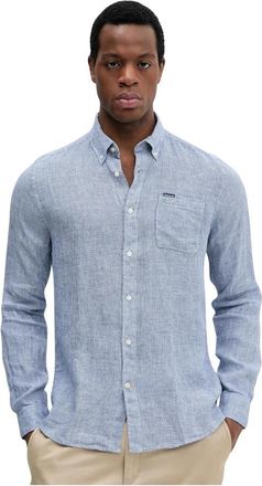 Barbour Linton Tailored Shirt - Heren - Casual Overhemden - Blauw - XL - Leer - Overhemden