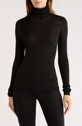 Elie Tahari Semisheer Turtleneck Sweater in Black at Nordstrom Rack, Size X-Small