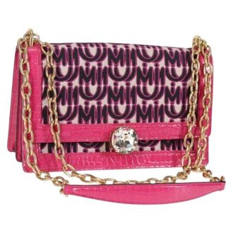 Miu Miu Pre-owned Cross Body Bags, female, Pink, Size: ONE SIZE Pre-owned Canvas Shoulder Bag