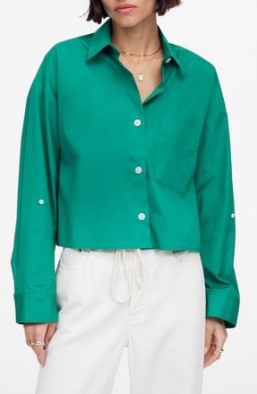 Madewell Poplin Straight Hem Shirt in Verdant Green at Nordstrom, Size X-Large