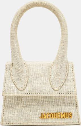 Jacquemus Light Beige Canvas Mini Le Chiquito Top Handle Bag
