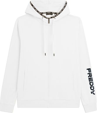 Freddy Felpa con cappuccio e zip in cotone interlock