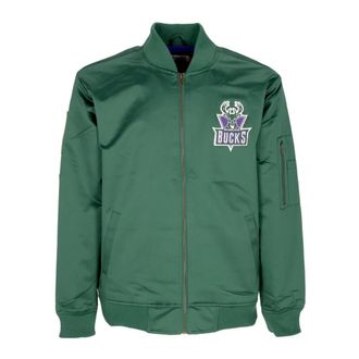 Mitchell & Ness Milwaukee Bucks NBA Lichtgewicht Satijnen Bomber - Heren - Bomber jackets - Groen - XL - Satijn - Jassen