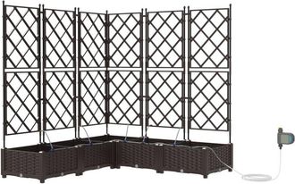 vidaXL Garden Planters Brown 120 x 120 x 126 cm Steel Vidaxl