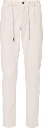 Eleventy drawstring-fastening trousers - men - Cotton/Elastane - 34 - Neutrals