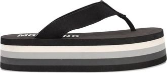 Moschino Infradito a righe - Nero