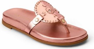 Jack Rogers Womens Collins Metallic Nappa Casual Sandal In Rose Quartz