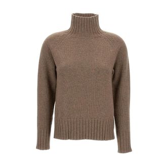 Max Mara Mantova Turtleneck Sweater - Dames - Coltruien - Bruin - S - Wol - Truien & Vesten