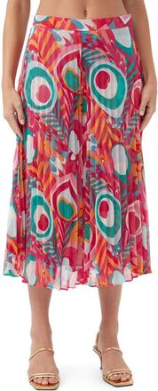 Trina Turk Printed and Pleated Vitrolles Culotte Pant in Multi at Nordstrom, Size 12