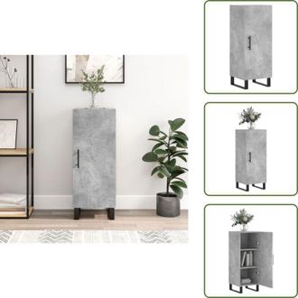 vidaXL The Living Store Credenza Grigio Cemento 34,5x34x90 cm in Legno Multistrato - Credenza moderna