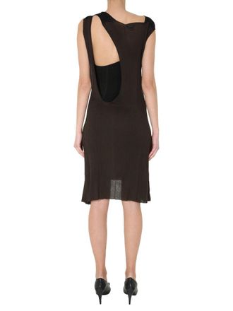 Bottega Veneta Cotton-Silk Blend Midi Dress - Brown