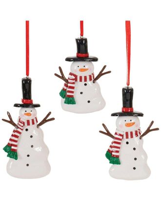 Melrose International Set Of 24 Clay Dough Snowman Ornament