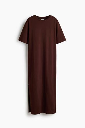 H&M Long T-shirt Dress in Brown at Nordstrom, Size Xx-Large