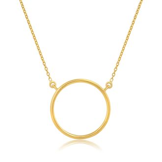 MAX + STONE 18K Yellow Gold Over Sterling Silver Vermeil Circle Eternity Necklace